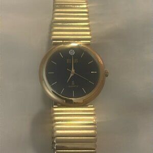 Vintage Bill Blass gold classic watch quartz rich look unisex